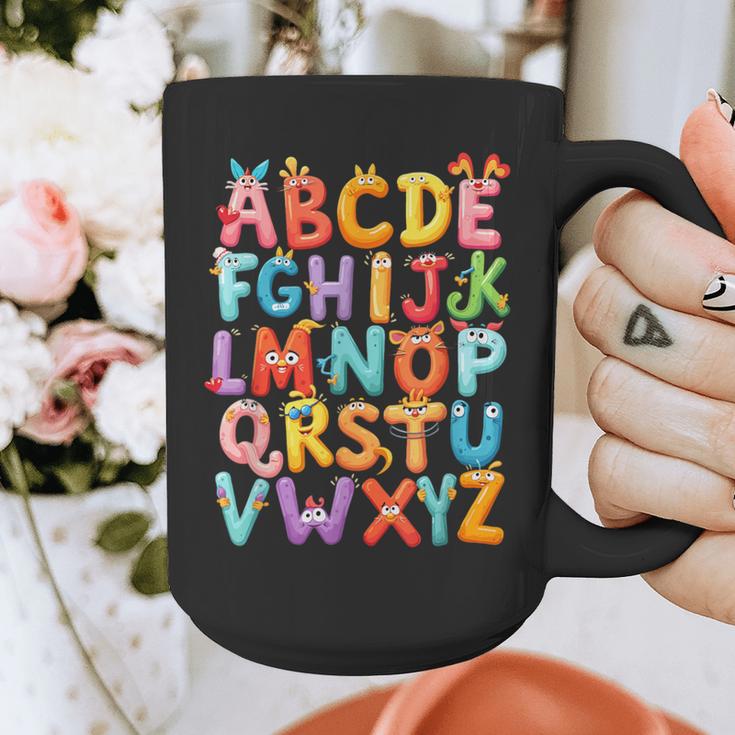 Alphabet A-Z ABC Kids Back To School Pre K Teachers Graphic Print Coffee Mug, funny design