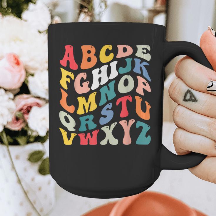Alphabet Hi Back To School ABC Pre K Kindergarten Teacher Graphic Print Coffee Mug, funny design Alphabet Hi Back To School ABC Pre K Kindergarten Teacher Graphic Print Coffee Mug, funny design