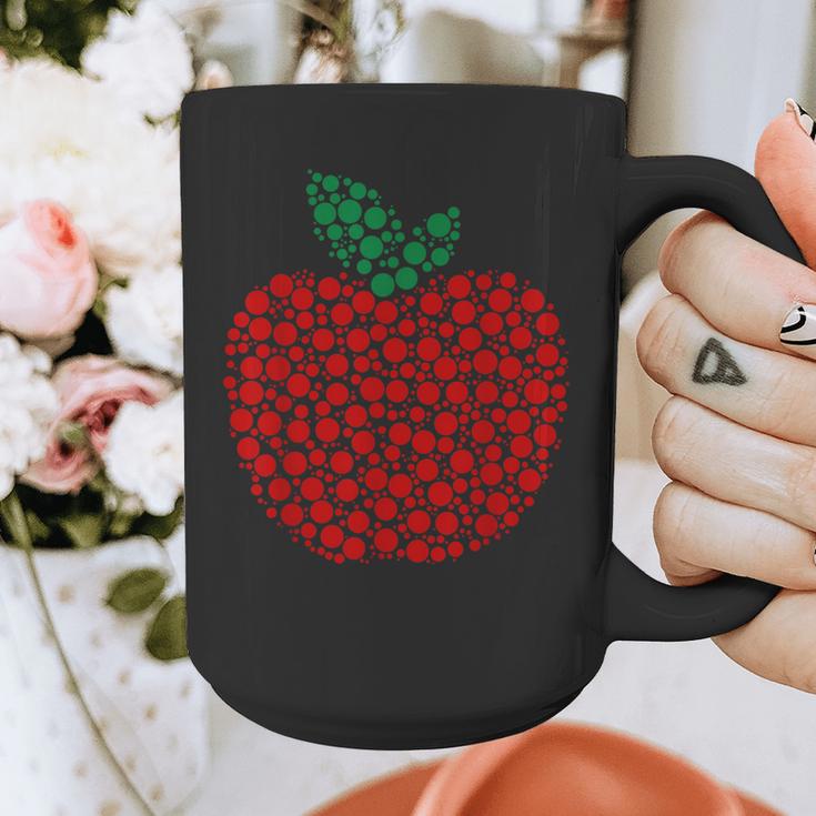 Apple Dot Pattern Art Teacher Appreciation Men Women Humor Graphic Print Coffee Mug, funny design