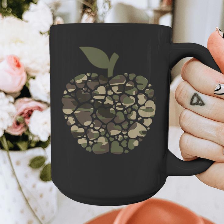 Apple Hearts Teacher Camouflage Clothing School Camo Apple For Men Women Girls Kids Graphic Print Coffee Mug, funny design