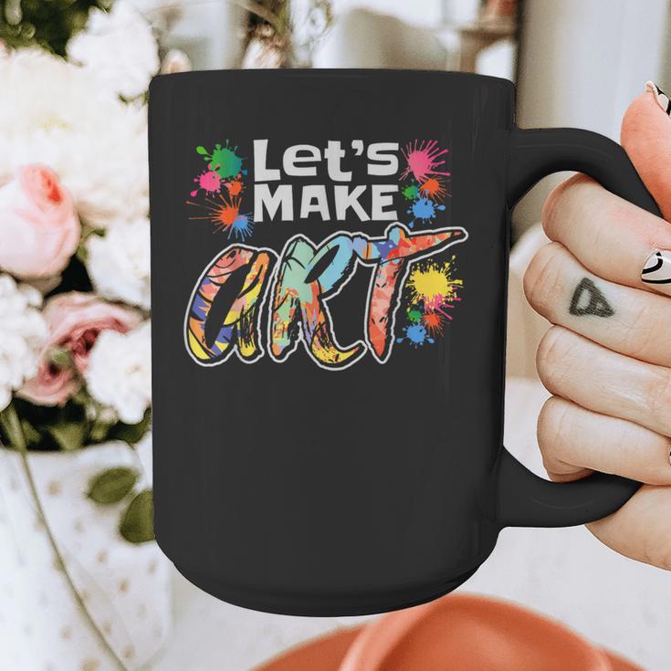 Lets Make Art Colerful Artists Painter Art Teacher Men Women Girls Kids Graphic Print Coffee Mug, funny design