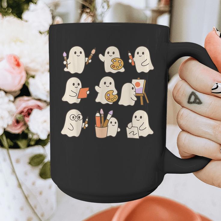 Art Teacher Ghost Halloween Artists Painter Teacher Spooky Graphic Print Coffee Mug, funny design
