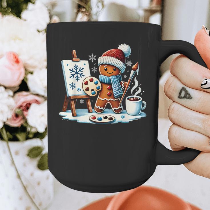 Artist Gingerbread Painter Art Teacher Student Christmas Graphic Print Coffee Mug, funny design
