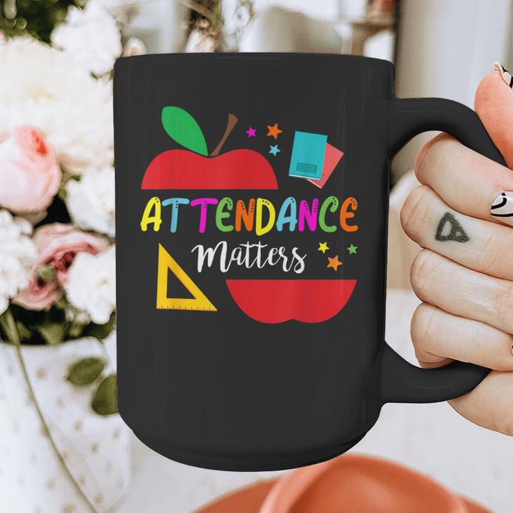 Attendance Matters Teacher Apple For Back To School Graphic Print Coffee Mug, funny design Attendance Matters Teacher Apple For Back To School Graphic Print Coffee Mug, funny design
