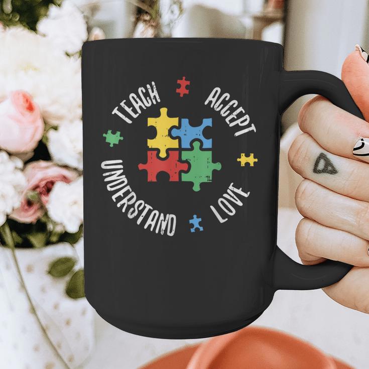 Autism Awareness Teacher Shirt Teach Accept Understand Love Graphic Print Coffee Mug, funny design