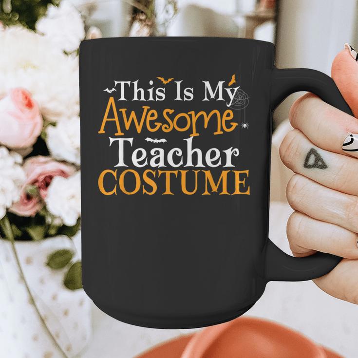 This Is My Awesome Teacher Costume Halloween Party Matching Graphic Print Coffee Mug, funny design