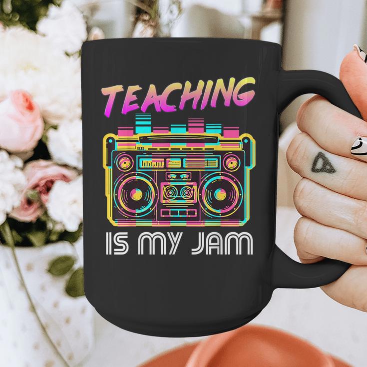Back To School Retro Teaching Is My Jam 80s Teacher Boombox Graphic Print Coffee Mug, funny design Back To School Retro Teaching Is My Jam 80s Teacher Boombox Graphic Print Coffee Mug, funny design