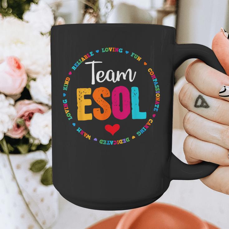 Back To School Teachers Crew Students Team ESOL Teacher Graphic Print Coffee Mug, funny design