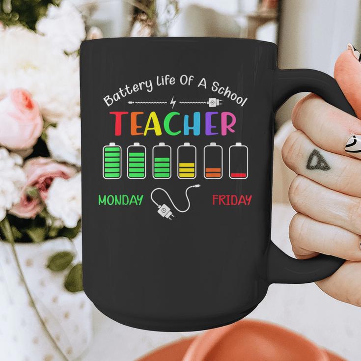 Battery Life Of A School Teacher Monday To Friday For Men Women Graphic Print Coffee Mug, funny design Battery Life Of A School Teacher Monday To Friday For Men Women Graphic Print Coffee Mug, funny design