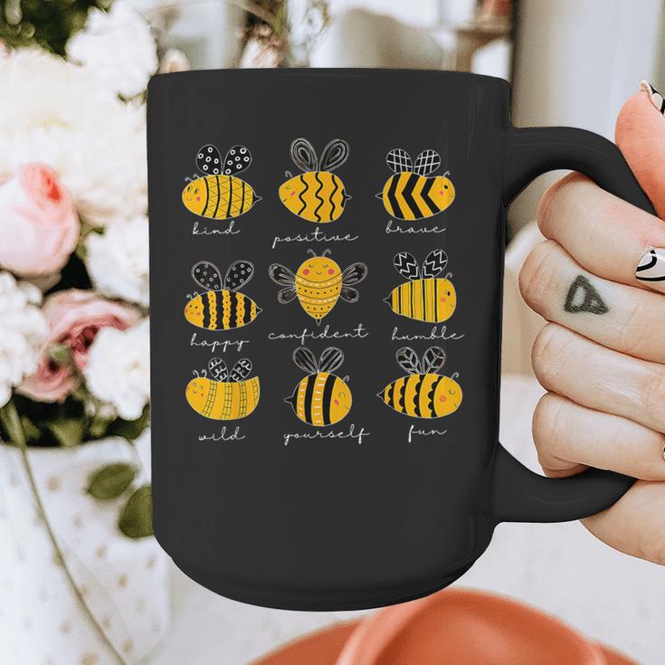 Bee Kind Positive Brave Happy Confident Humble Teacher Graphic Print Coffee Mug, funny design Bee Kind Positive Brave Happy Confident Humble Teacher Graphic Print Coffee Mug, funny design