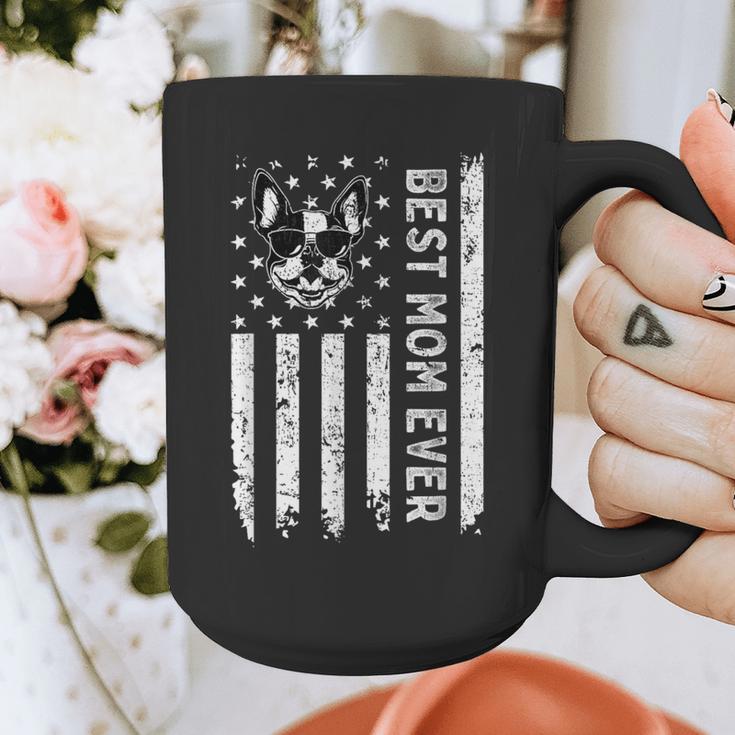 Best Boston Terrier Dog Mom Ever USA Flag For Men Women Kids Graphic Print Coffee Mug, Couple Gifts, Mom Gifts, Boston Terrier Mom Gifts, funny design
