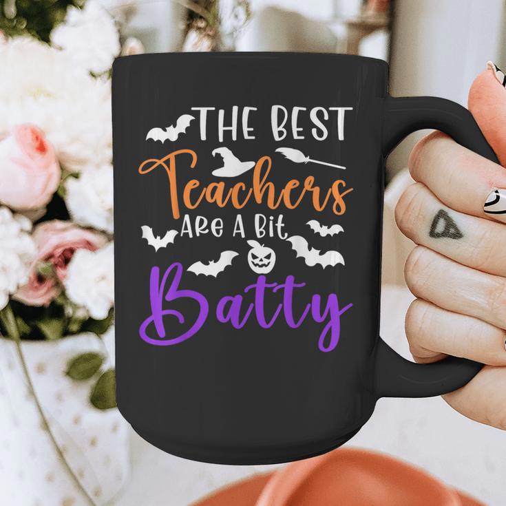 The Best Teachers Are A Bit Batty Teacher Bat Halloween Graphic Print Coffee Mug, funny design