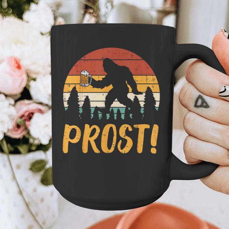 Bigfoot Sasquatch Prost Retro Bavarian Oktoberfest Men Women Graphic Print Coffee Mug, funny design
