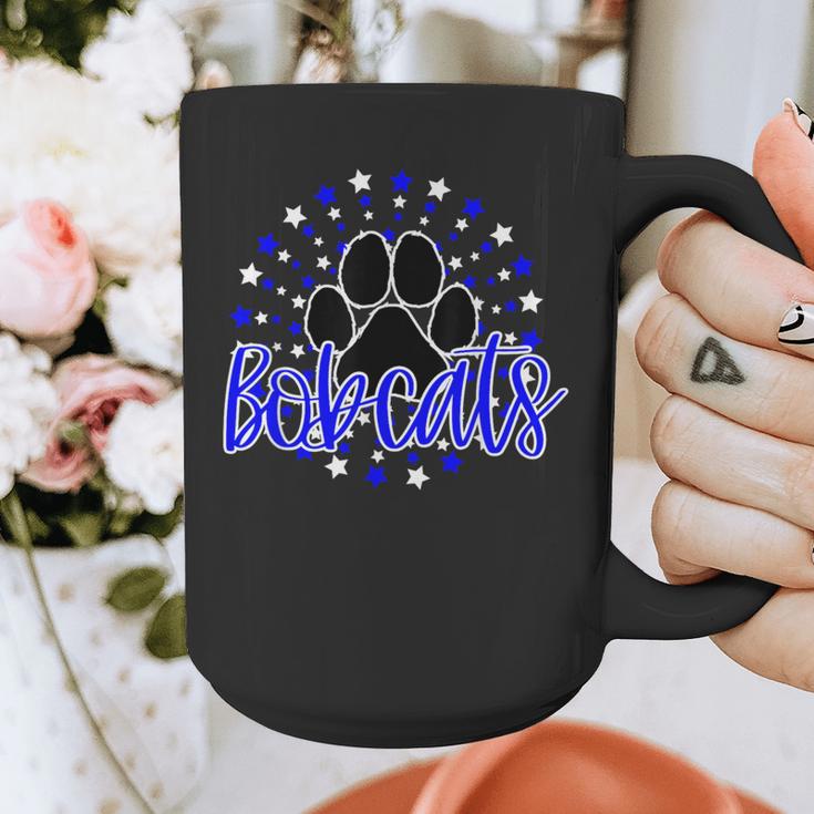 Blue Bobcats School Spirit Coquette Bow Mascot Teacher Graphic Print Coffee Mug, funny design Blue Bobcats School Spirit Coquette Bow Mascot Teacher Graphic Print Coffee Mug, funny design