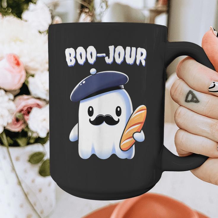 Boo Jour Ghost French Teacher Vintage Teacherlife Groovy Graphic Print Coffee Mug, Groovy Teacher Gifts, funny design