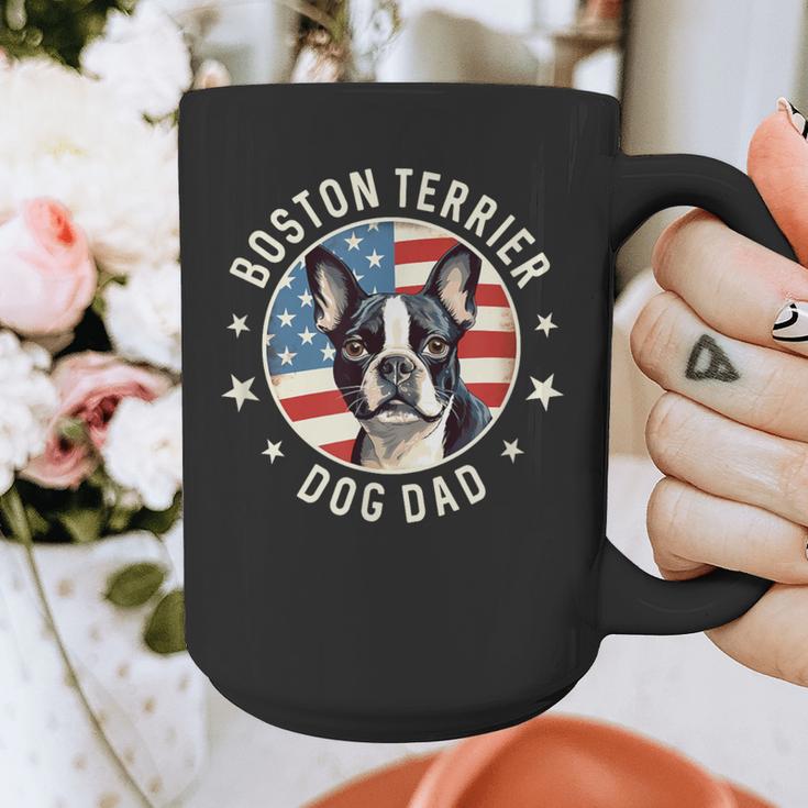 Boston Bull Terrier Men Boston Terrier Dog Dad Graphic Print Coffee Mug, Couple Gifts, Boston Terrier Dad Gifts, funny design