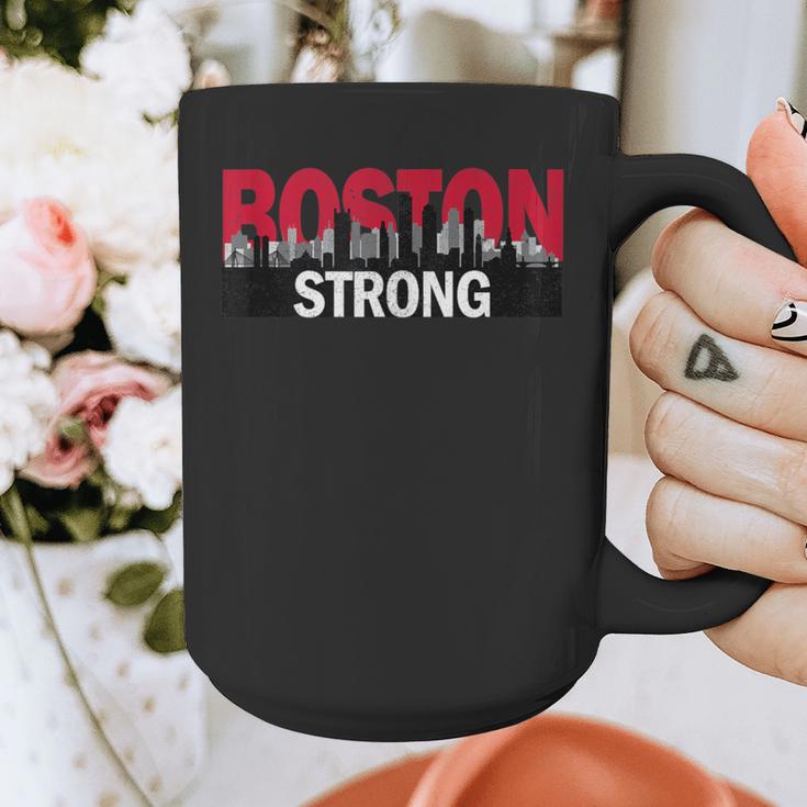 Boston Strong Logo Vintage Boston City Skyline Graphic Print Coffee Mug, funny design