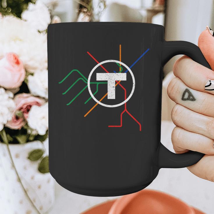Boston T Subway Map Vintage MBTA Graphic Print Coffee Mug, funny design