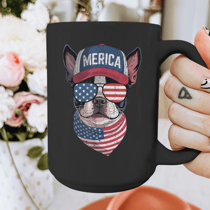 Boston Terrier 4th Of July US Merica Bostie Dog Patriotic For Men Women Kids Graphic Print Coffee Mug, Patriotic Boston Terrier Gifts, Boston Terrier 4th Of July Gifts, funny design
