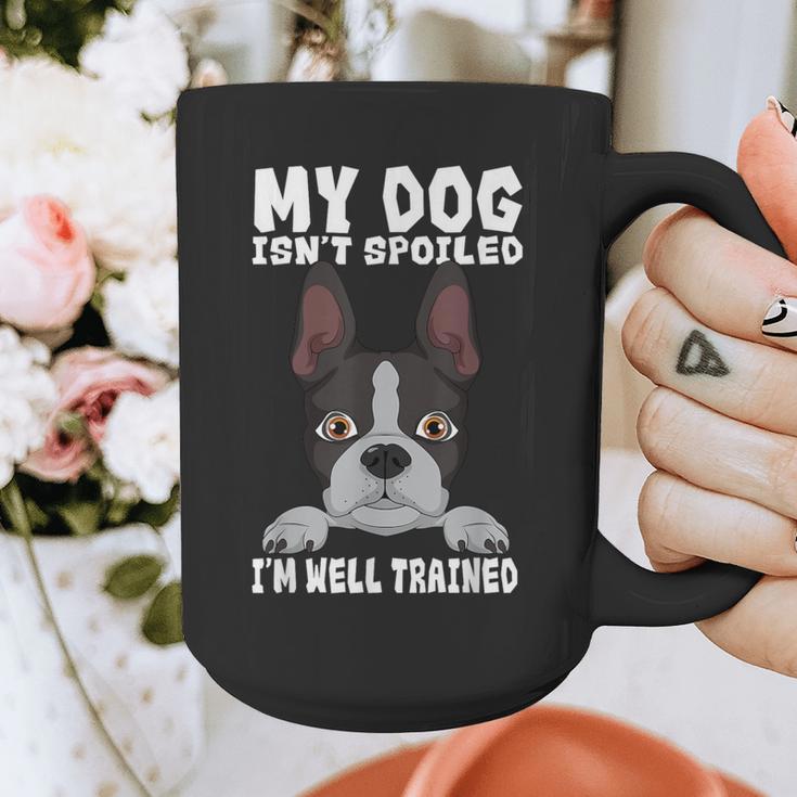 Boston Terrier American Gentleman Dog Lover I'm Well Trained Graphic Print Coffee Mug, American Boston Terrier Gifts, funny design