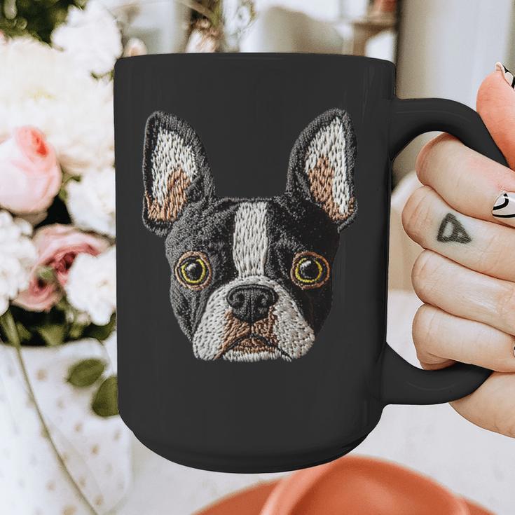 Boston Terrier Cute Puppy Face Dog Lover Pet Owner Graphic Print Coffee Mug, funny design