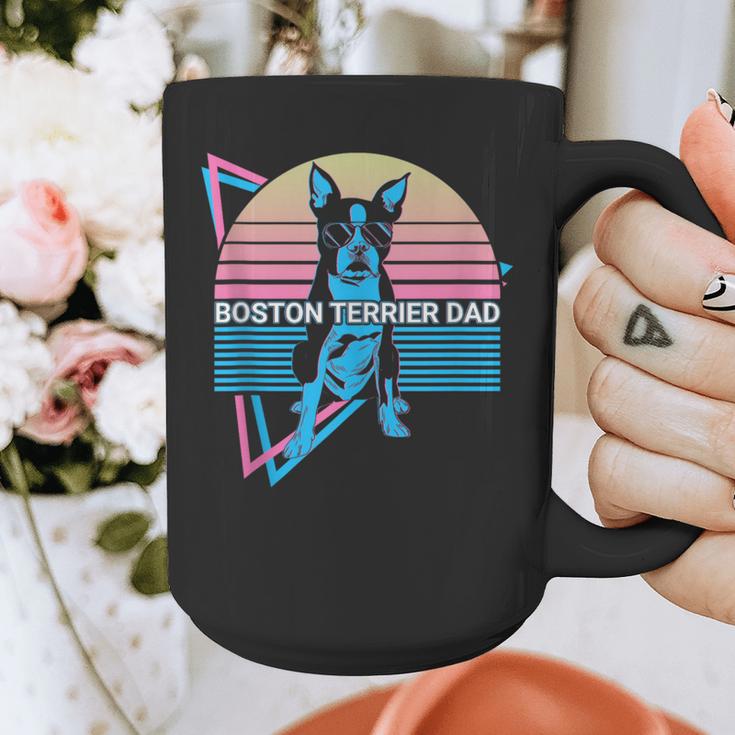 Boston Terrier Dad Retro Graphic Print Coffee Mug, Couple Gifts, Boston Terrier Dad Gifts, funny design