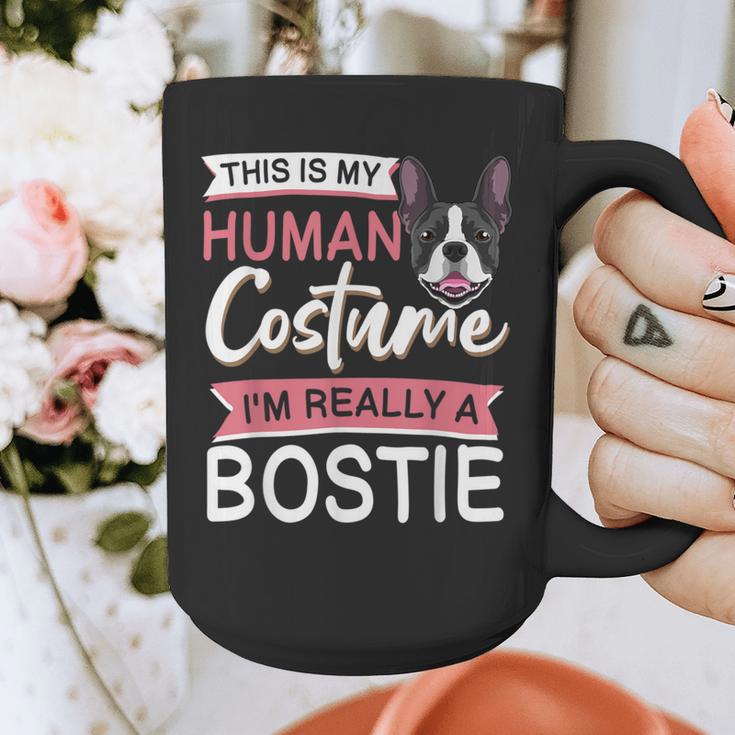 Boston Terrier Dog Bostie Halloween Costume Dog For Kids Graphic Print Coffee Mug, Boston Terrier Halloween Gifts, funny design
