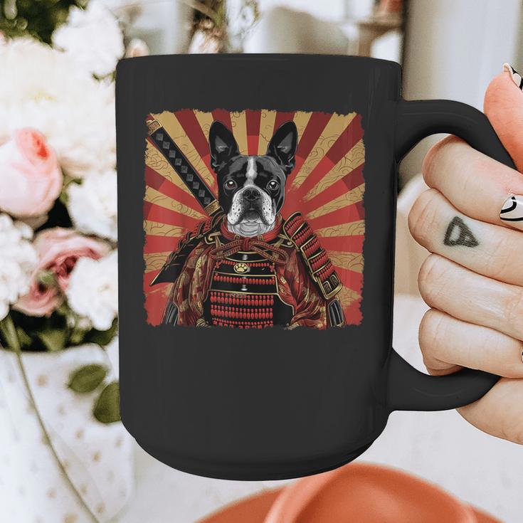 Boston Terrier Dog Japanese Art Samurai Ukiyo-e Graphic Print Coffee Mug, funny design