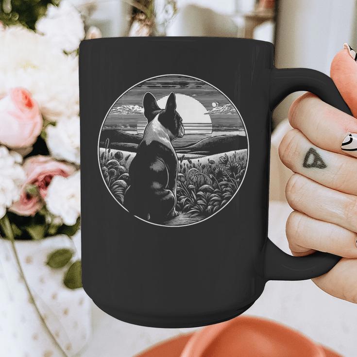 Boston Terrier Dog Nature Scene Graphic Art Men Women Girls Kids Graphic Print Coffee Mug, funny design