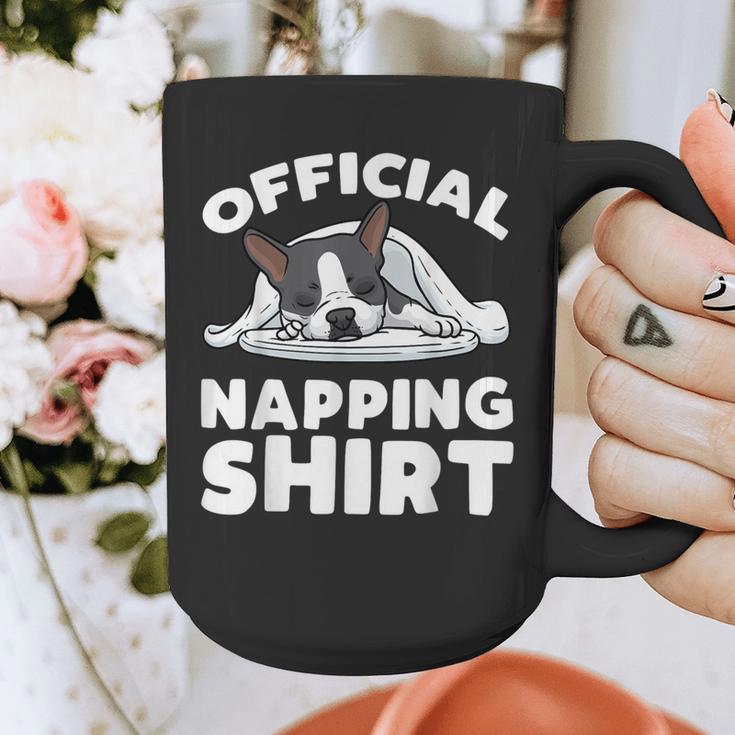 Boston Terrier Dog Official Sleeping Shirt Men Women Kids Graphic Print Coffee Mug, funny design