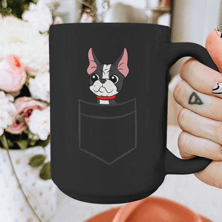 Boston Terrier Dog In The Pocket Boston Terrier For Men Women Girls Kids Graphic Print Coffee Mug, funny design