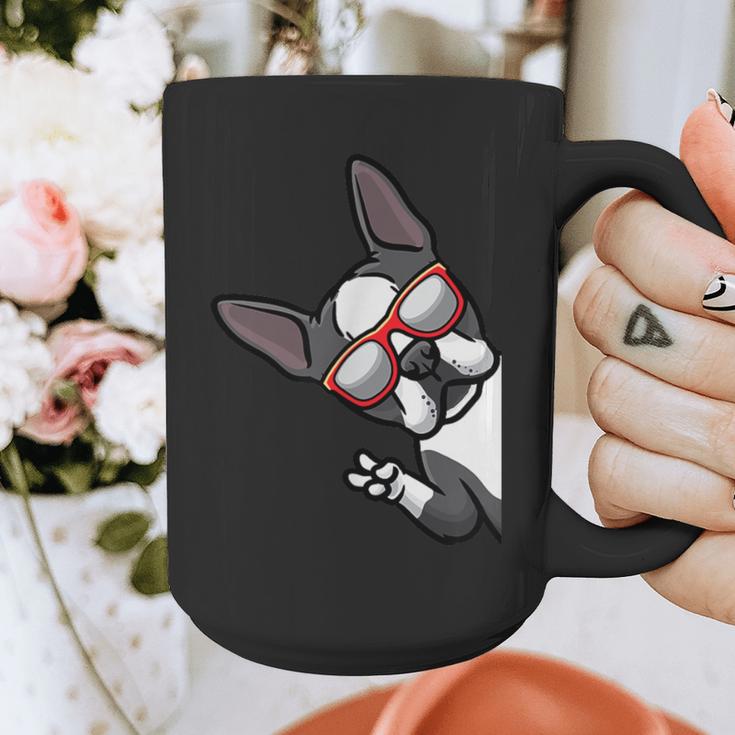 Boston Terrier Dog From Side Boston Bull Graphic Print Coffee Mug, funny design