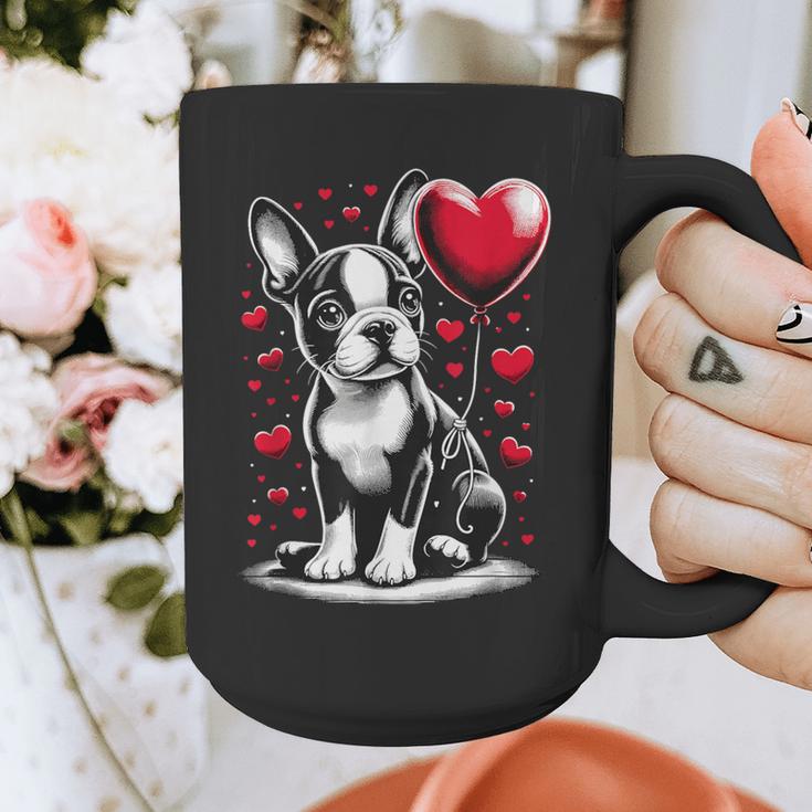 Boston Terrier Dog Valentine's Day Dog Owner Graphic Print Coffee Mug, funny design