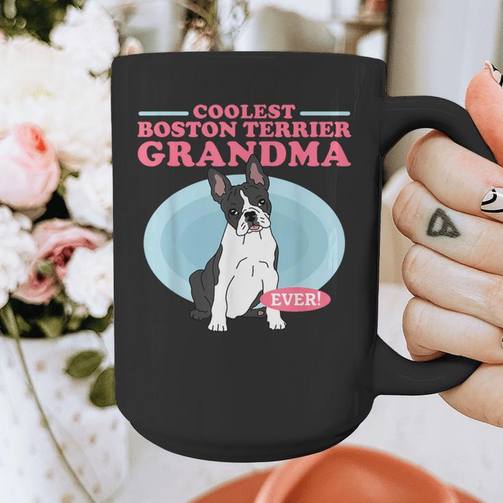 Boston Terrier Grandma Bostie Dog Owner Boston Terrier Men Women Graphic Print Coffee Mug, funny design