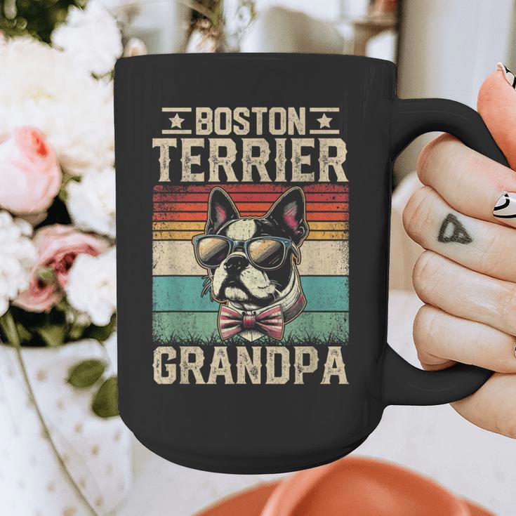 Boston Terrier Grandpa Dog Lover Father's Day Graphic Print Coffee Mug, funny design