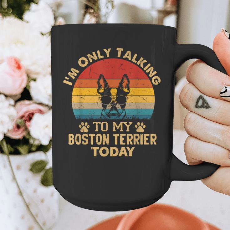 Boston Terrier Lover I'm Only Talking To My Dog Today Graphic Print Coffee Mug, funny design