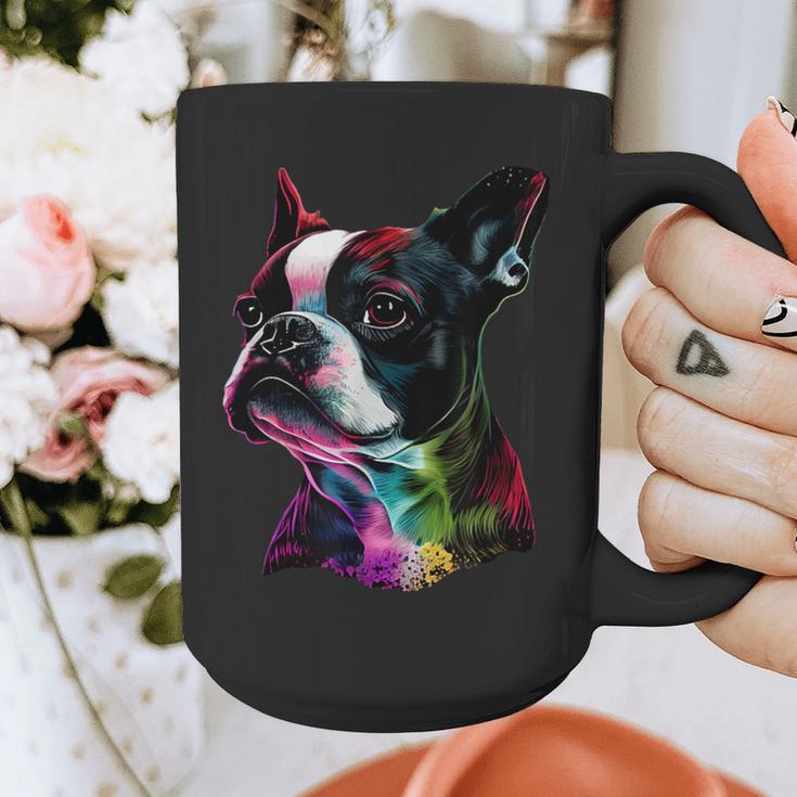 Boston Terrier Lovers Colorful Pop Art Boston Terrier Graphic Print Coffee Mug, funny design