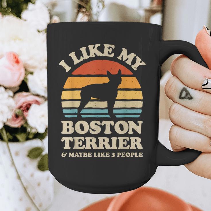 I Like My Boston Terrier And Maybe Like 3 People Dog Lover Graphic Print Coffee Mug, funny design