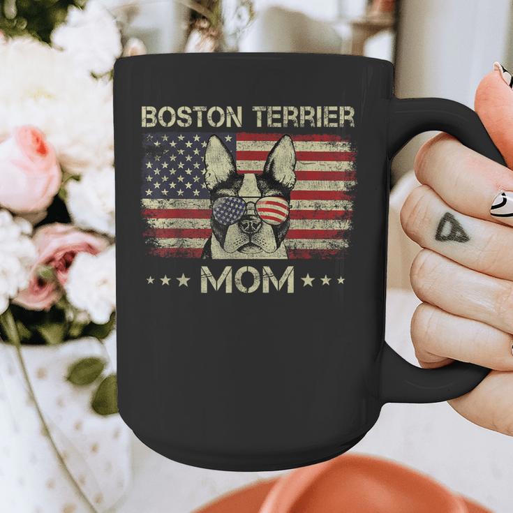 Boston Terrier Mom Dog Lovers American Flag 4th Of July Graphic Print Coffee Mug, Couple Gifts, Mom Gifts, Boston Terrier Mom Gifts, American Boston Terrier Gifts, Boston Terrier 4th Of July Gifts, funny design
