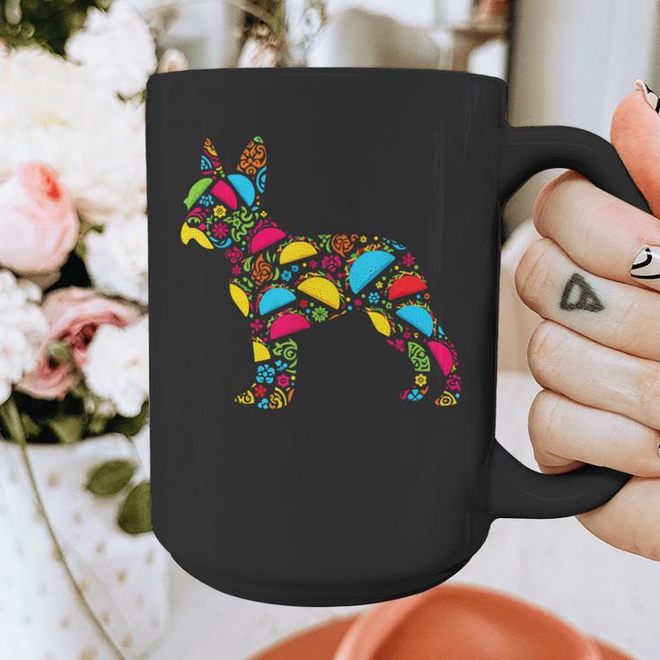 Boston Terrier Tacos Mexican Cinco De Mayo Taco Graphic Print Coffee Mug, funny design