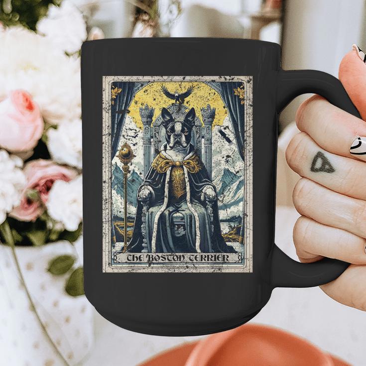 Boston Terrier Tarot Card Dog Graphic Print Coffee Mug, Boston Terrier Tarot Gifts, funny design