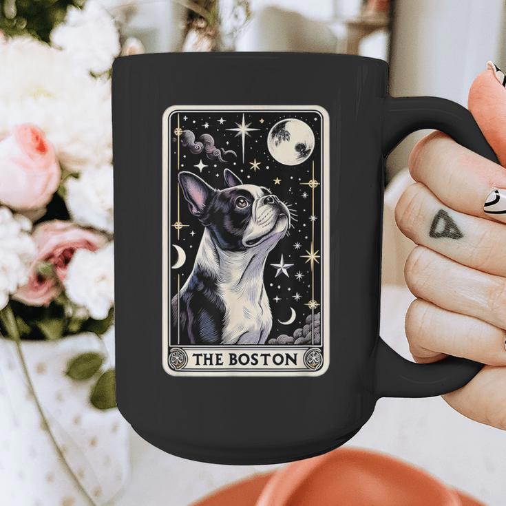 Boston Terrier Tarot Card Star With The Moon Men Women Kids Graphic Print Coffee Mug, Boston Terrier Tarot Gifts, funny design