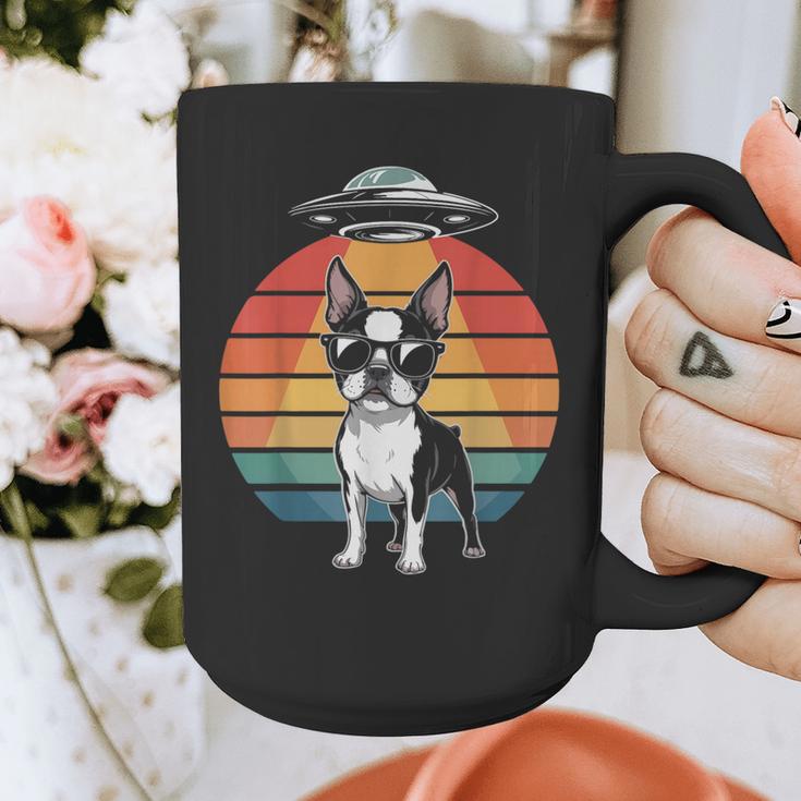 Boston Terrier UFO Alien Boston Terrier Dog Mom Dad Graphic Print Coffee Mug, Couple Gifts, Mom Gifts, Boston Terrier Dad Gifts, Boston Terrier Mom Gifts, funny design
