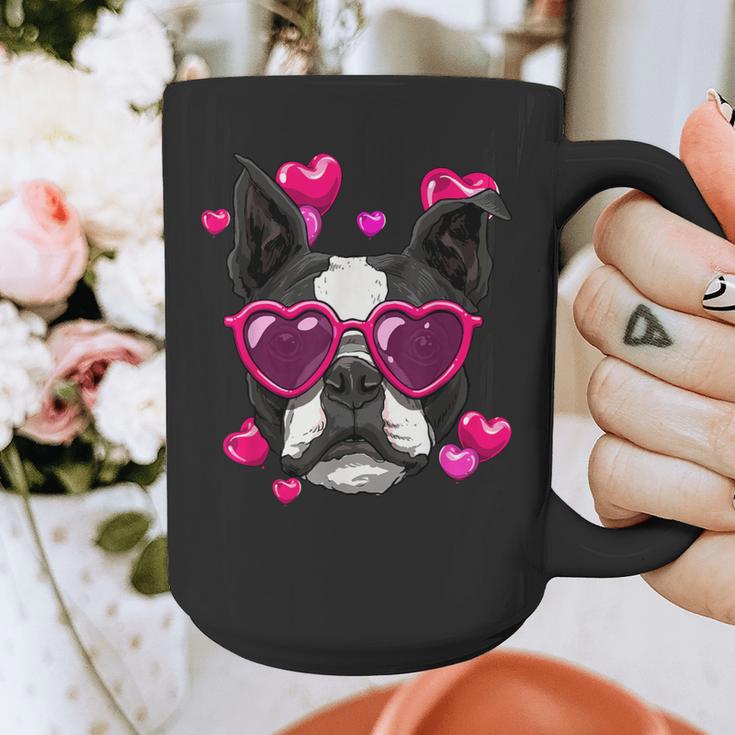 Boston Terrier Valentines Day Shirt Heart Dog Lover Graphic Print Coffee Mug, funny design