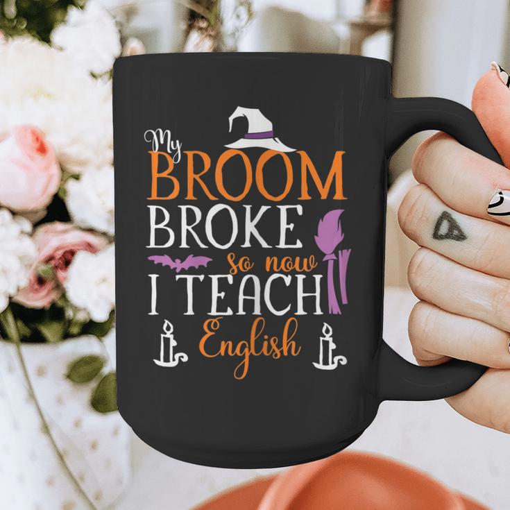 My Broom Broke So Now I Teach English English Teacher Witch Graphic Print Coffee Mug, English Teacher Gifts, funny design My Broom Broke So Now I Teach English English Teacher Witch Graphic Print Coffee Mug, English Teacher Gifts, funny design