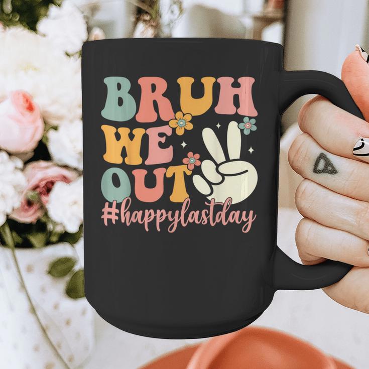 Bruh We Out Teacher Retro Last Day Of School Boys Girls Kids Graphic Print Coffee Mug, funny design