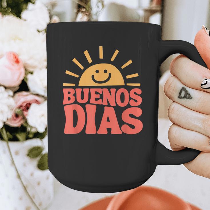 Buenos Dias Spanish Teacher Appreciation Back To School Graphic Print Coffee Mug, funny design