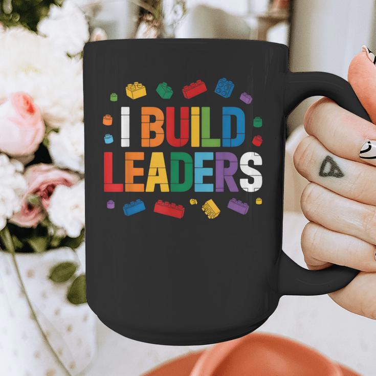 I Build Leaders Bricks Building Blocks Teacher Brick Builder Graphic Print Coffee Mug, funny design