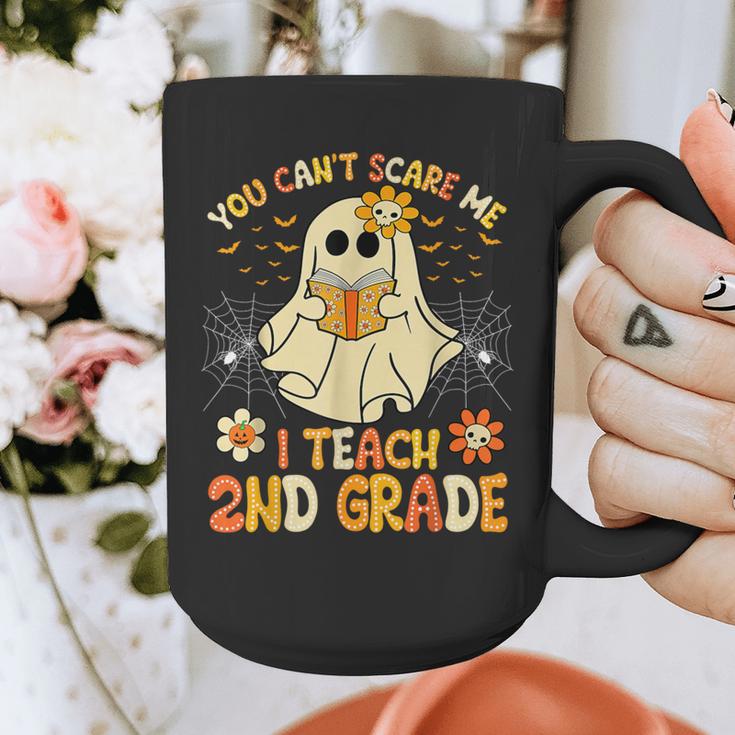 You Can't Scare Me I Teach 2nd Grade Halloween Teacher Ghost Graphic Print Coffee Mug, 2nd Grade Teacher Gifts, funny design
