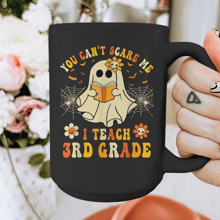 You Can't Scare Me I Teach 3rd Grade Halloween Teacher Ghost Graphic Print Coffee Mug, funny design